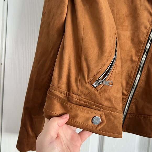 LOFT Tan Leather Jacket - Picture 5 of 9